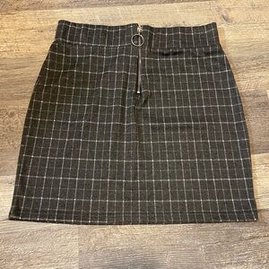 Adorable Soft Grey Plaid Mini Skirt